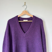 Load image into Gallery viewer, Balenciaga Wool Blend Knit Long Sleeve Sweater Dress Purple 38