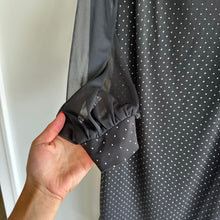 Load image into Gallery viewer, Frank Lyman Polka Dot Semi-Sheer Long Sleeve Mini Dress Black 14 NWT