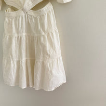 Load image into Gallery viewer, Free People Cross of Sunlight Cut Out Linen Mini Dress Ivory M
