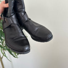 Load image into Gallery viewer, Stuart Weitzman Manlow Leather Ankle Moto Booties Black 8 $550