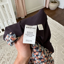 Load image into Gallery viewer, Whistles Silk Blend Terracotta Geometric Print Ruched Dress 4