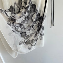 Load image into Gallery viewer, Mariya Sharapowa Silk Crystal Embellished Tie Sleeve Sheer Swim Coverup White