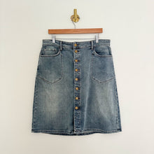 Load image into Gallery viewer, KUT From The Kloth Rose Button Front Denim Straight Skirt Blue 14