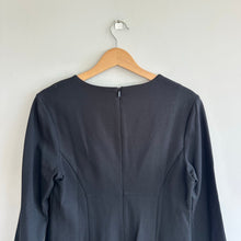 Load image into Gallery viewer, Trina Turk Bell Sleeve Crew Neck Mini Dress Black 8