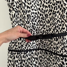 Load image into Gallery viewer, VALENTINO Silk Blend Animal Print Pleated Dress Black/White 10