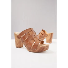 Load image into Gallery viewer, Kork-Ease Devon Woven Leather Embellished Open-Toe High Heels Brown 11M
