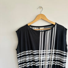 Load image into Gallery viewer, Dries Van Noten Striped Cinch Waist Tunic Dress Black White L