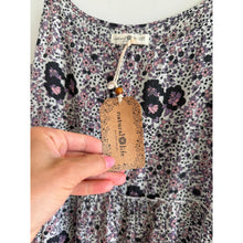 Load image into Gallery viewer, Natural Life Floral Print Sleeveless Tiered Maxi Dress Black XS NWT