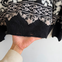 Load image into Gallery viewer, By Anthropologie Slouchy Textured V-Neck Long Sleeve Sweater Black M