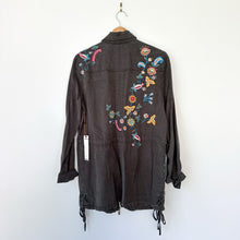 Load image into Gallery viewer, Willow & Clay Embroidered Long Zip Up Jacket S NWT