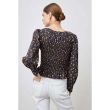Load image into Gallery viewer, Rails Tabi Romantic Floral Cotton Long Sleeve Smocked Blouse L