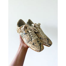 Load image into Gallery viewer, Dolce Vita Dorie Natural Snake Embossed Leather Lace Up Sneakers Brown 8.5 NEW