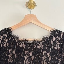 Load image into Gallery viewer, Diane Von Furtenberg Colleen 3/4 Sleeve Lace Mini Dress Black 4