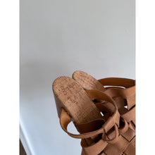 Load image into Gallery viewer, Kork-Ease Devon Woven Leather Embellished Open-Toe High Heels Brown 11M