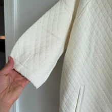 Load image into Gallery viewer, Anthropologie Bella Luxx Asymmetrical 3/4 Sleeve Quilted Jacket Cream XS NWT