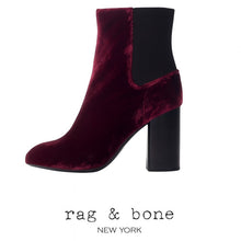 Load image into Gallery viewer, Rag & Bone Agnes Velvet Suede Chelsea Booties in Red $575