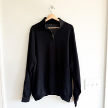 Load image into Gallery viewer, Fairway & Green Baruffa Merino Long Sleeve 1/4 Zip Pullover Windsweater Black