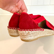 Load image into Gallery viewer, La Maison de L' Espadrille Suede Slip On Espadrille Sandal Red 36