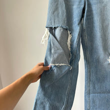 Load image into Gallery viewer, Abercrombie & Fitch The 90's Straight Ultra High Rise Distressed Jeans Blue 28