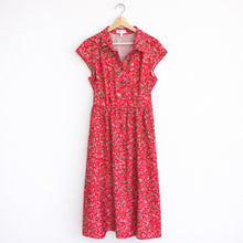 Load image into Gallery viewer, HAYDEN Floral Short Sleeve Midi Shirt Dress Red L