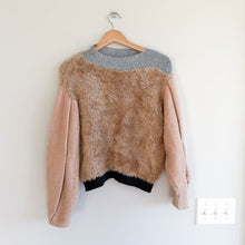 Load image into Gallery viewer, Atelier Edition Sita Murt Mallorca Faux Fur Colorblock Pullover Sweater
