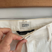 Load image into Gallery viewer, Citizens of Humanity Charlotte Crop High Rise Straight Jeans White 30