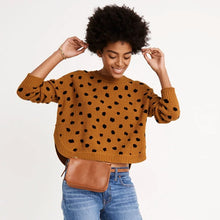 Load image into Gallery viewer, Madewell Painted Spots Pull Over Crew Neckline Long Sleeve Sweater Brown XXS
