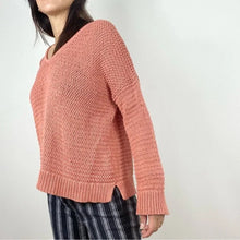 Load image into Gallery viewer, Madewell Breezeway Open-Knit V-Neck Pullover Sweater Pink XXS