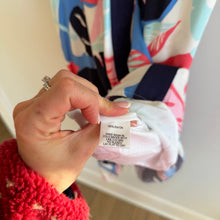Load image into Gallery viewer, Gibson Leafy Print Sleeveless Pullover Maxi Dress Blue/Pink Petite Small