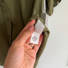 Load image into Gallery viewer, Nordstrom Short Sleeve Button Up Shirt Olive Burnt XS NWT