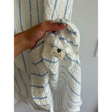 Load image into Gallery viewer, Madewell Seersucker Striped One-Shoulder Puff Sleeve Midi Dress White Blue M