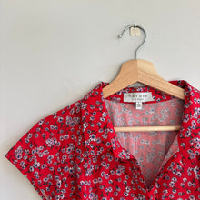 Load image into Gallery viewer, HAYDEN Floral Short Sleeve Midi Shirt Dress Red L