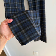 Load image into Gallery viewer, Etcetera Windowpane Plaid Pull On High Rise Bootcut Pants Blue Black 2