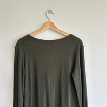 Load image into Gallery viewer, Michael Stars Ribbed Knit Button Front V-Neck Long Sleeve Cardigan Green S