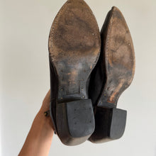Load image into Gallery viewer, Frye Sacha Moto Shortie Leather Pointed Toe Dual-Side Zip Bootie Black 10