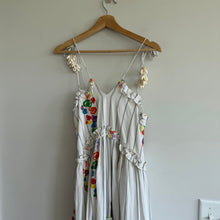 Load image into Gallery viewer, Mochi All Things Mady Striped Floral Embroidered Sleeveless Maxi Dress White XS