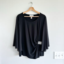 Load image into Gallery viewer, Joseph Ribkoff 3/4 Sleeve Sheer Overlay Chiffon Blouse Black 14
