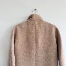 Load image into Gallery viewer, J. Crew Italian Wool Zip Up Mid Length Cocoon Coat Sandstone Tan 2