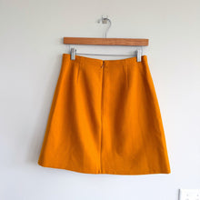 Load image into Gallery viewer, J. Crew Wool High Rise Sailor Gold-Button Accent A-Line Mini Skirt Yellow 8