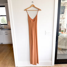Load image into Gallery viewer, NBD Revolve Metallic V-Neck Strappy High Slit Maxi Evening Dress L NWT