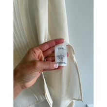 Load image into Gallery viewer, Vince Silk Pintuck Long Sleeve Button Front Blouse Cream 2