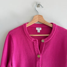 Load image into Gallery viewer, J. Crew Cotton Lady Ribbed Crew Neck Cropped Long Sleeve Cardigan Pink M