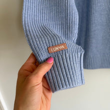 Load image into Gallery viewer, Lunya Cozy Cotton Silk Crew Neck Knit Pullover Sweater Blue XS NWT