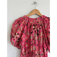 Load image into Gallery viewer, Ulla Johnson Sanna Floral Print Split Neck Mini Dress Pink 6