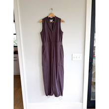 Load image into Gallery viewer, Athleta Brooklyn Zip Up Sleeveless Jogger Utility Jumpsuit Brown 6