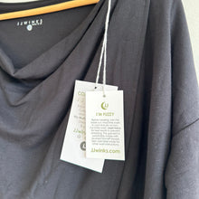 Load image into Gallery viewer, JJ Winks Layered Draped Sweatshirt Black NWT