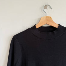 Load image into Gallery viewer, Madewell Drapey-Rib Mock Neck Short Sleeve Pullover Casual Top Black S