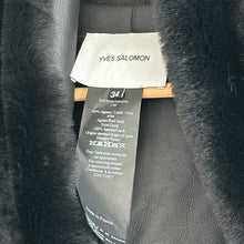 Load image into Gallery viewer, Yves Salomon Draped Lacon Lamb Leather Open Jacket Black 34 NWT