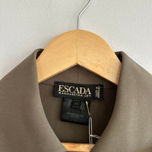 Load image into Gallery viewer, Vintage ESCADA Margaretha Ley Silk Padded Shoulder Shirt Blouse Olive