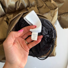 Load image into Gallery viewer, Athleta x Alicia Keys Golden Aura Zip Up Hooded Puffer Coat Metallic Brown S